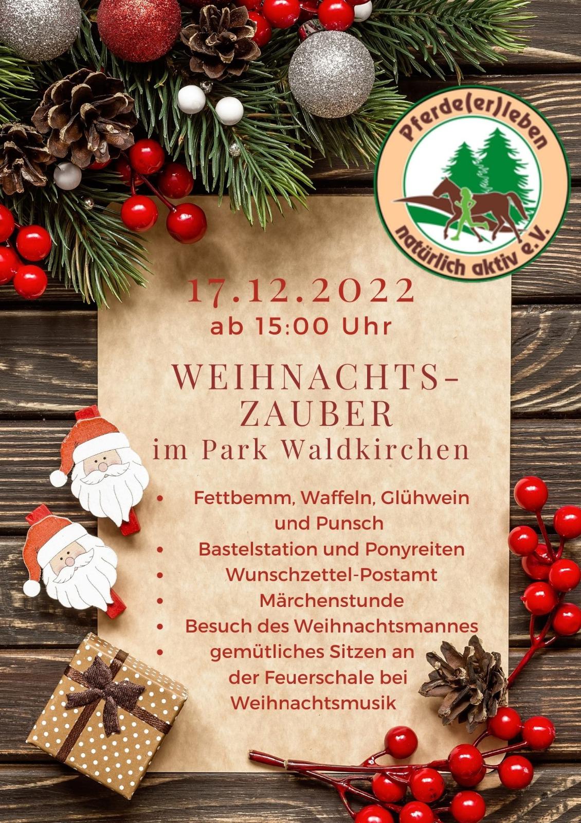 Lebendiger Adventskalender - Weihnachtszauber im Park Waldkirchen am 17.12.2022