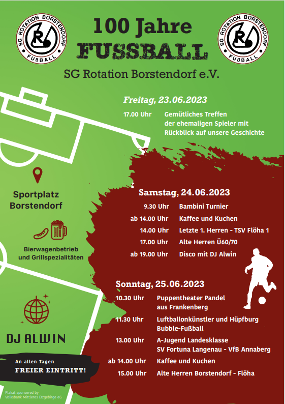 100 Jahre Fussball - SG Rotation Borstendorf e.V.