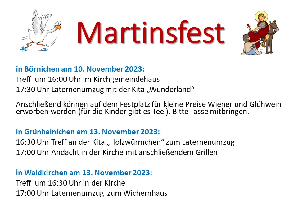 St. Martinsfest mit Umzug in Börnichen 10.11.2023