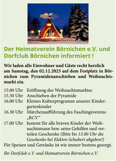 02.12.2023 Pyramidenanschieben & Weihnachtsmarkt in Börnichen