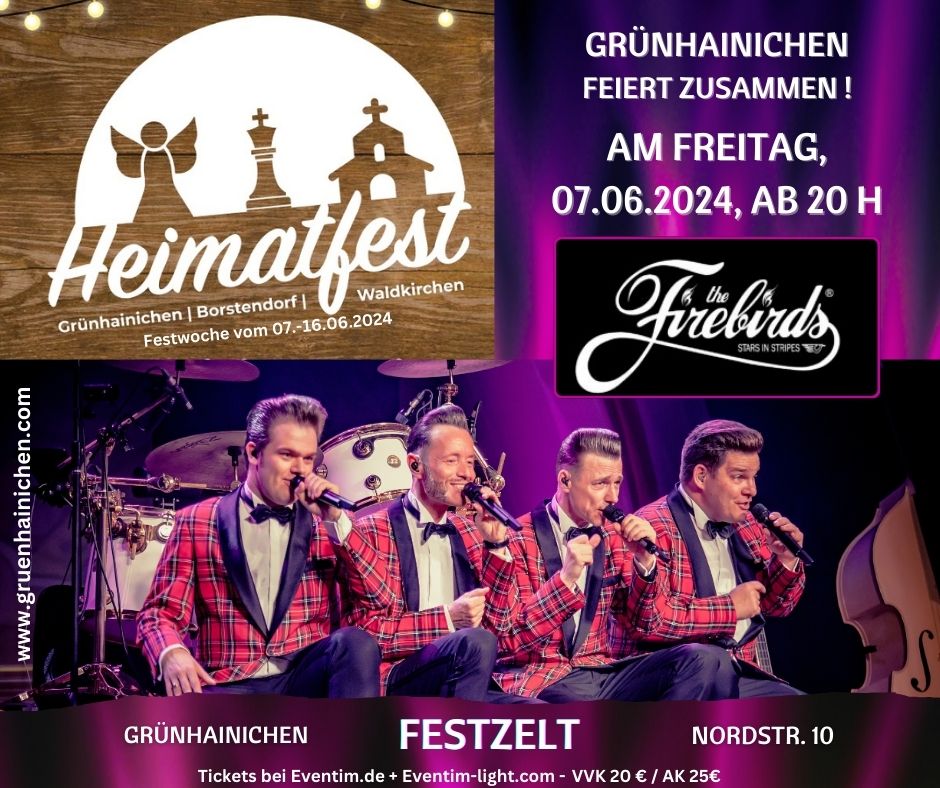 HEIMATFEST - Auftakt mit den "Firebirds" in Grünhainichen am 07.06.2024