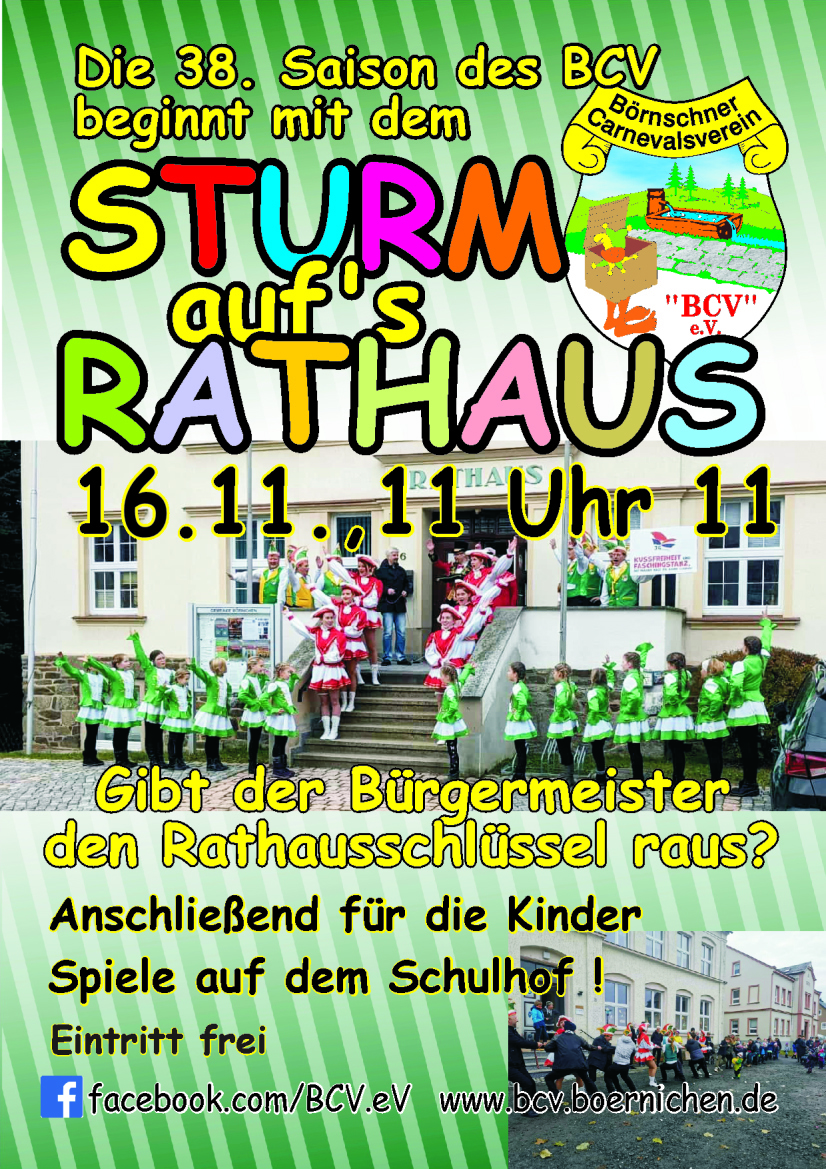 Sturm auf's Rathaus - Start in die 38. Saison des BCV