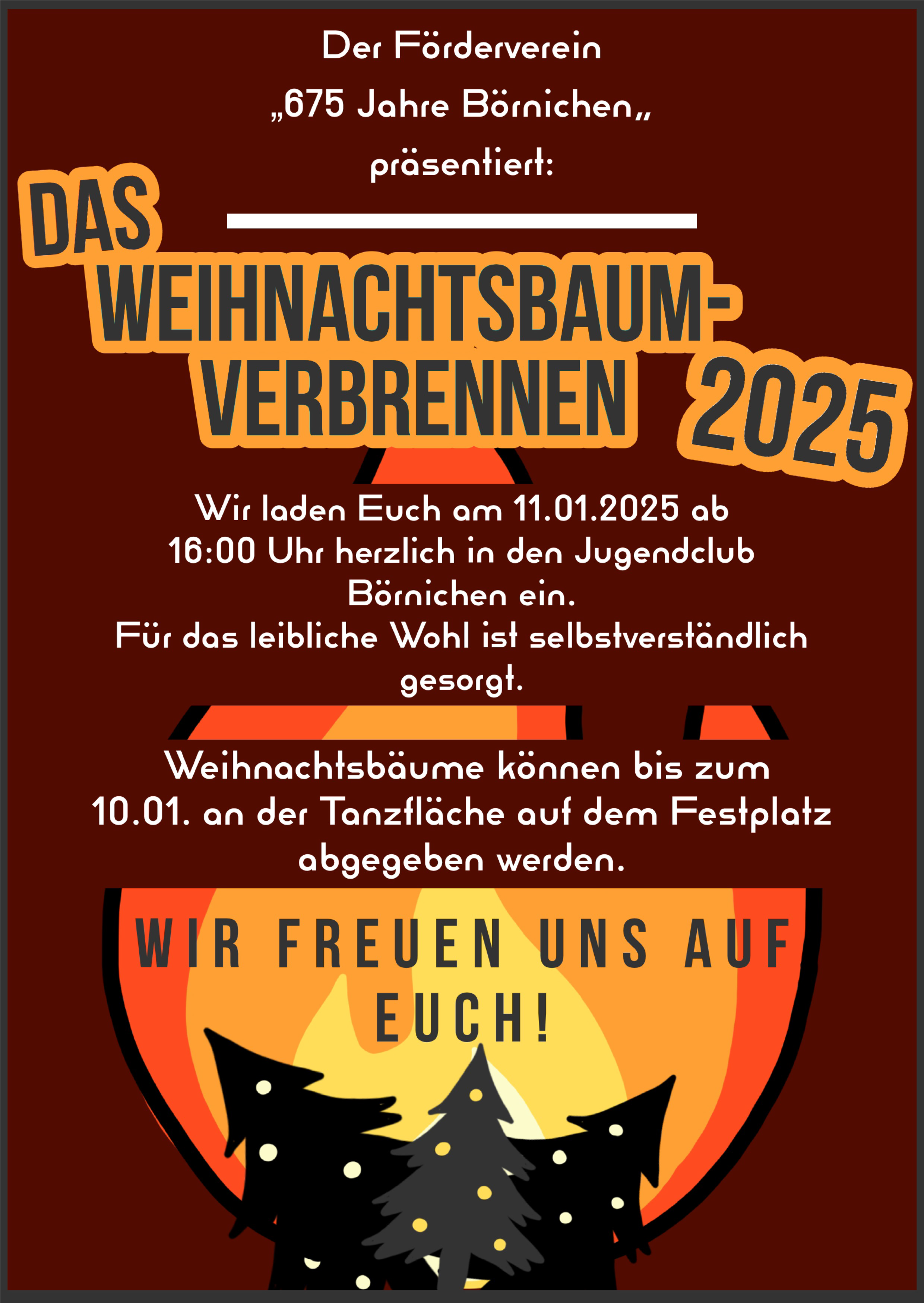 Weihnachtsbaumverbrennen am 11.01.2025 in Börnichen