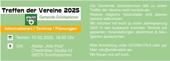 Treffen der Vereine der Gemeinde Grünhainichen am 10.02.2025