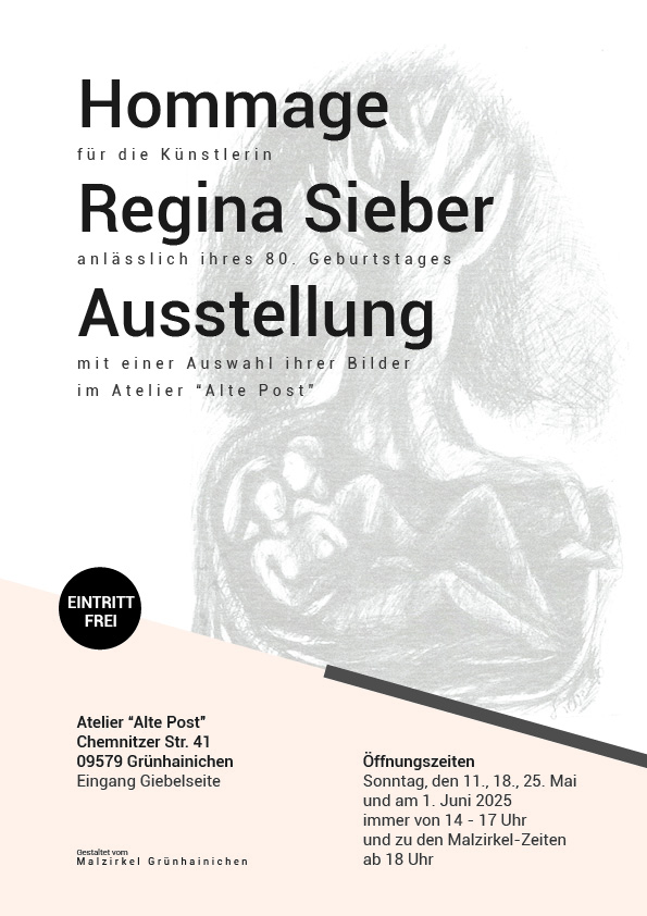 Ausstellung "Regina Sieber" 11.,18.,25. Mai sowie 1. Juni