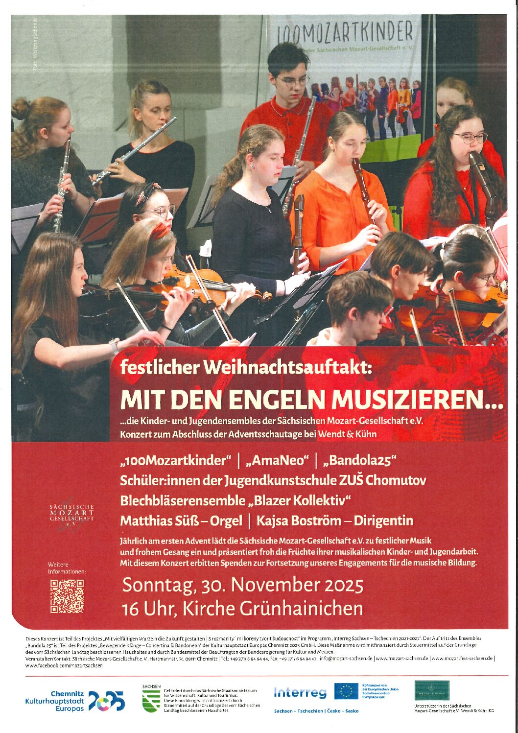 Benefizkonzert der 100Mozartkinder am 1.Advent in der Kirche Grünhainichen