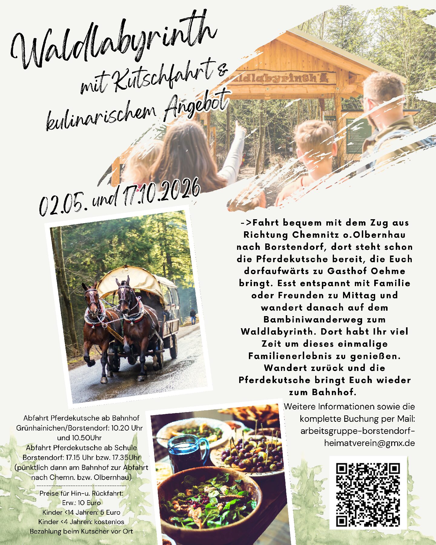 Kutzschfahrt ins Waldlabyrinth mit Kulinarischem Angebot