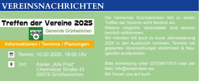 Treffen der Vereine und Veranstalter am 22.01.26