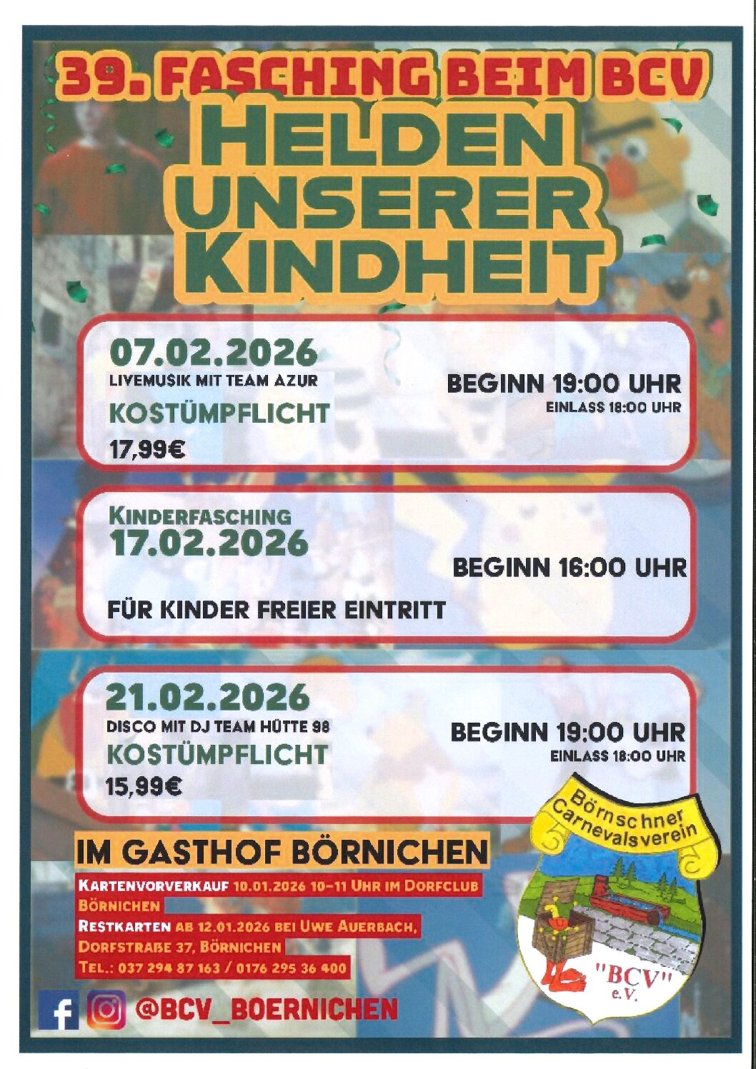 Fasching im Gasthof Börnichen am 21.02.26
