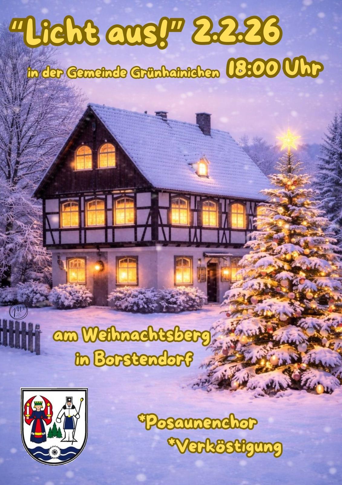 "Licht aus" - die Weihnachtszeit wird am Borstendorfer Weihnachtsberg offiziell beendet am 02.02.26