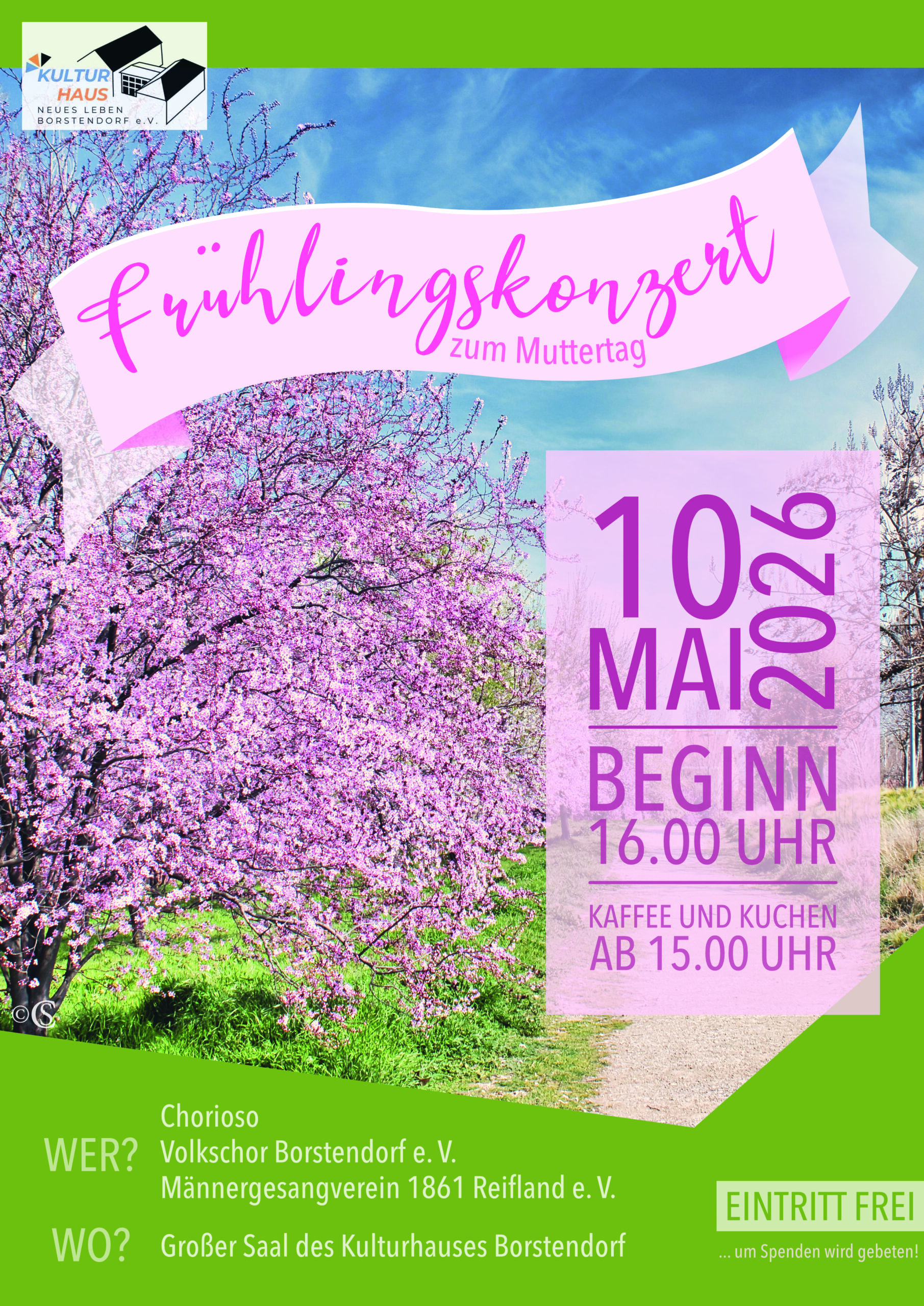 Frühlingssingen zum Muttertag im Kulturhaus Borstendorf am 10.05.2026