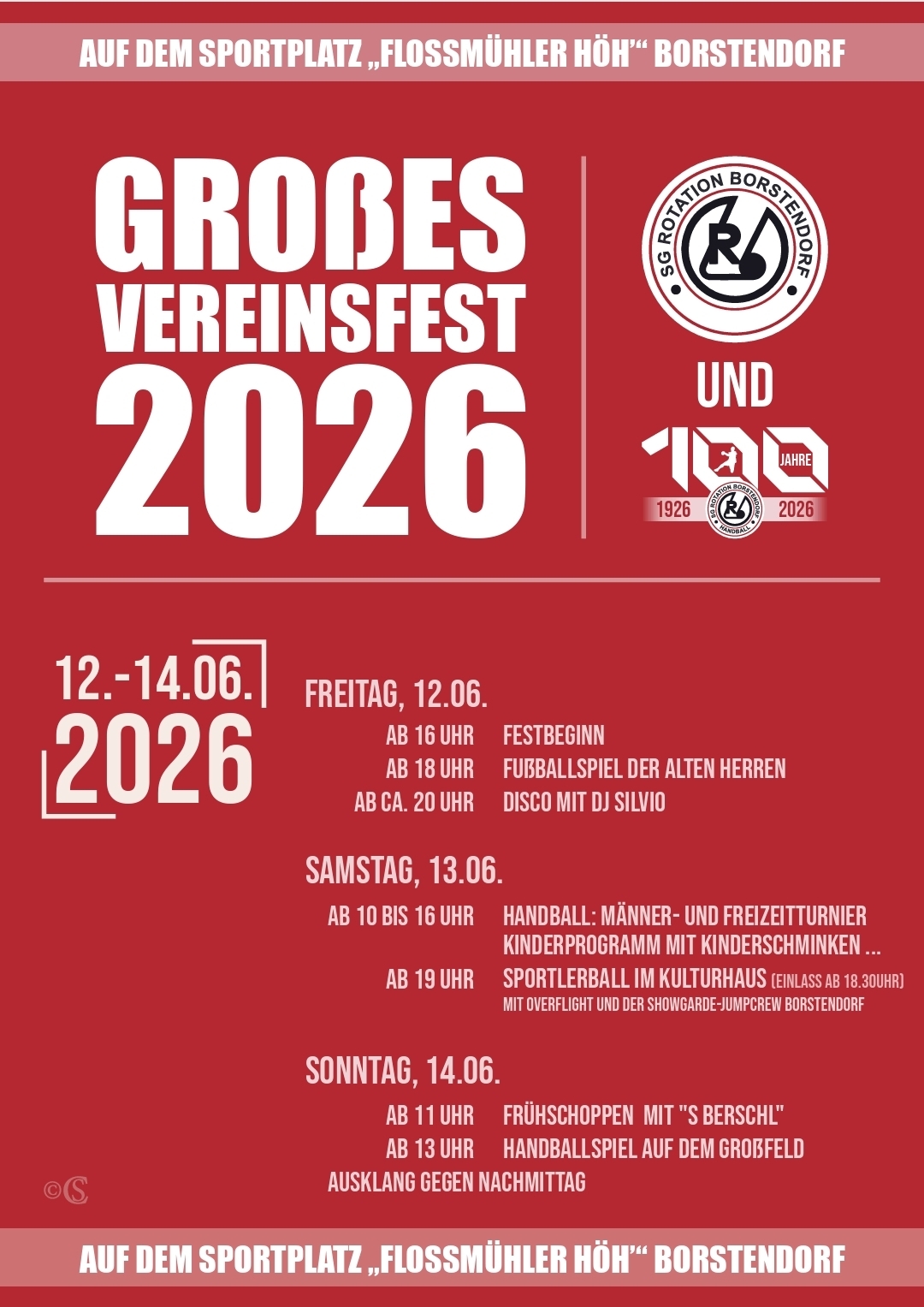 Großes Vereinsfest 2026 "100 Jahre Handball in Borstendorf "