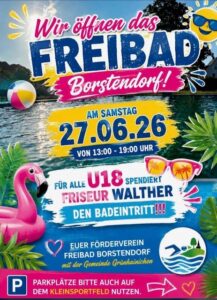 Öffnung des Freibades am Samstag, 27. Juni 2026 ab 13 Uhr