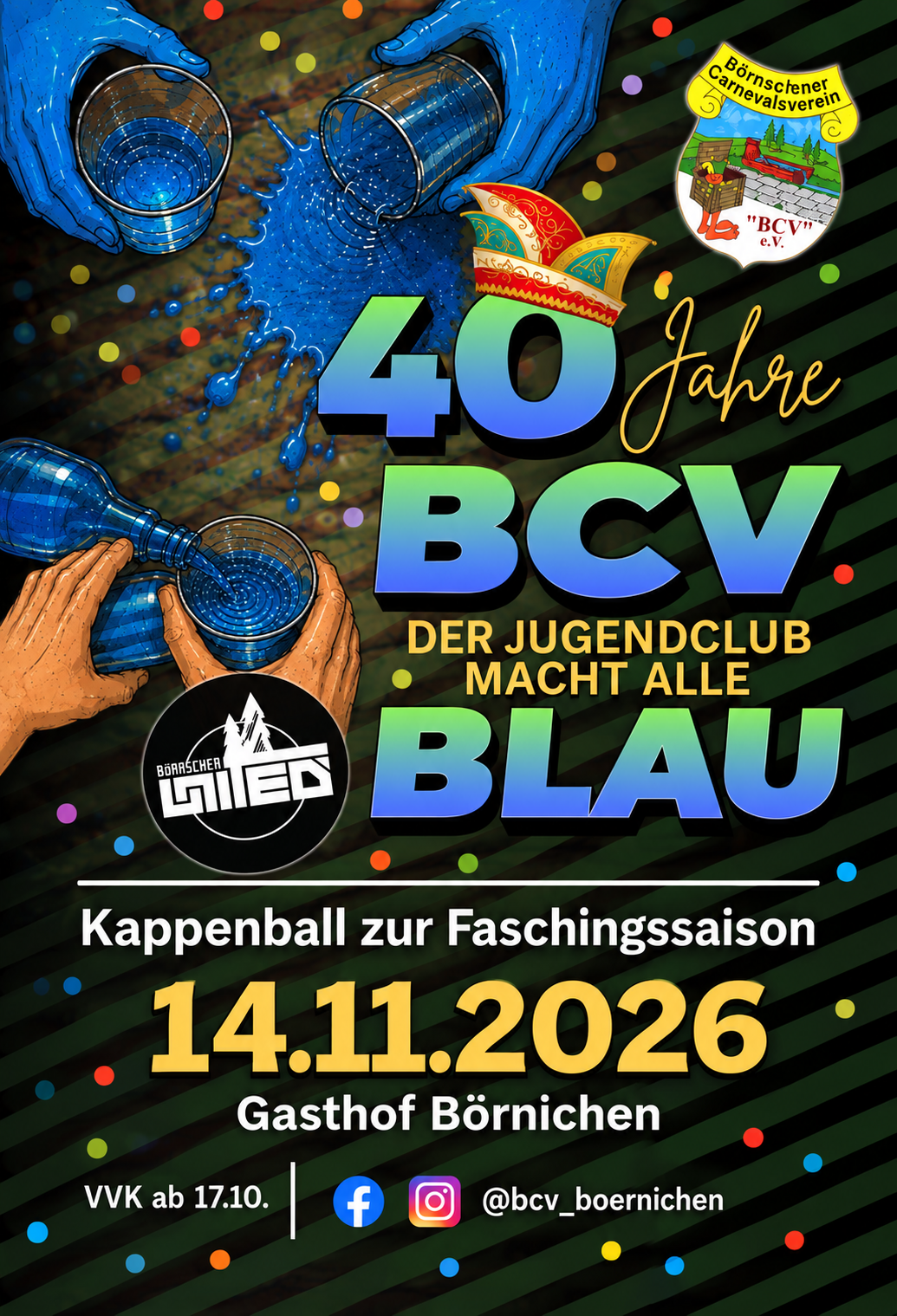 Plakat BCV – 40. Saison Eröffnung & Kappenball am 14.11.2026