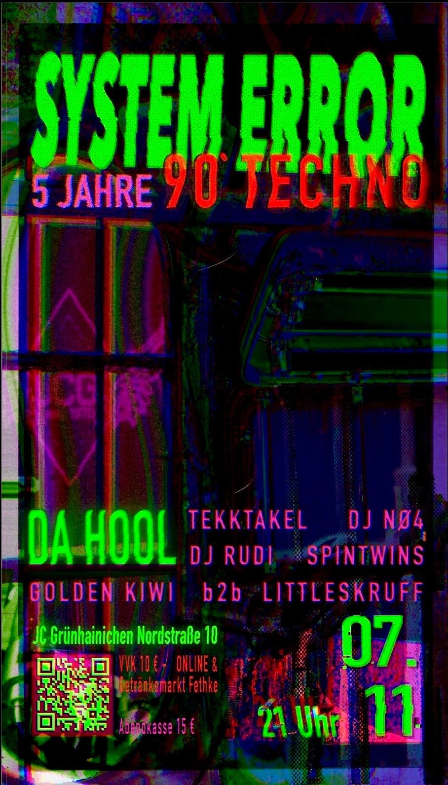 Plakat 90´er Techno Party in Grünhainichen am 07.11.2026