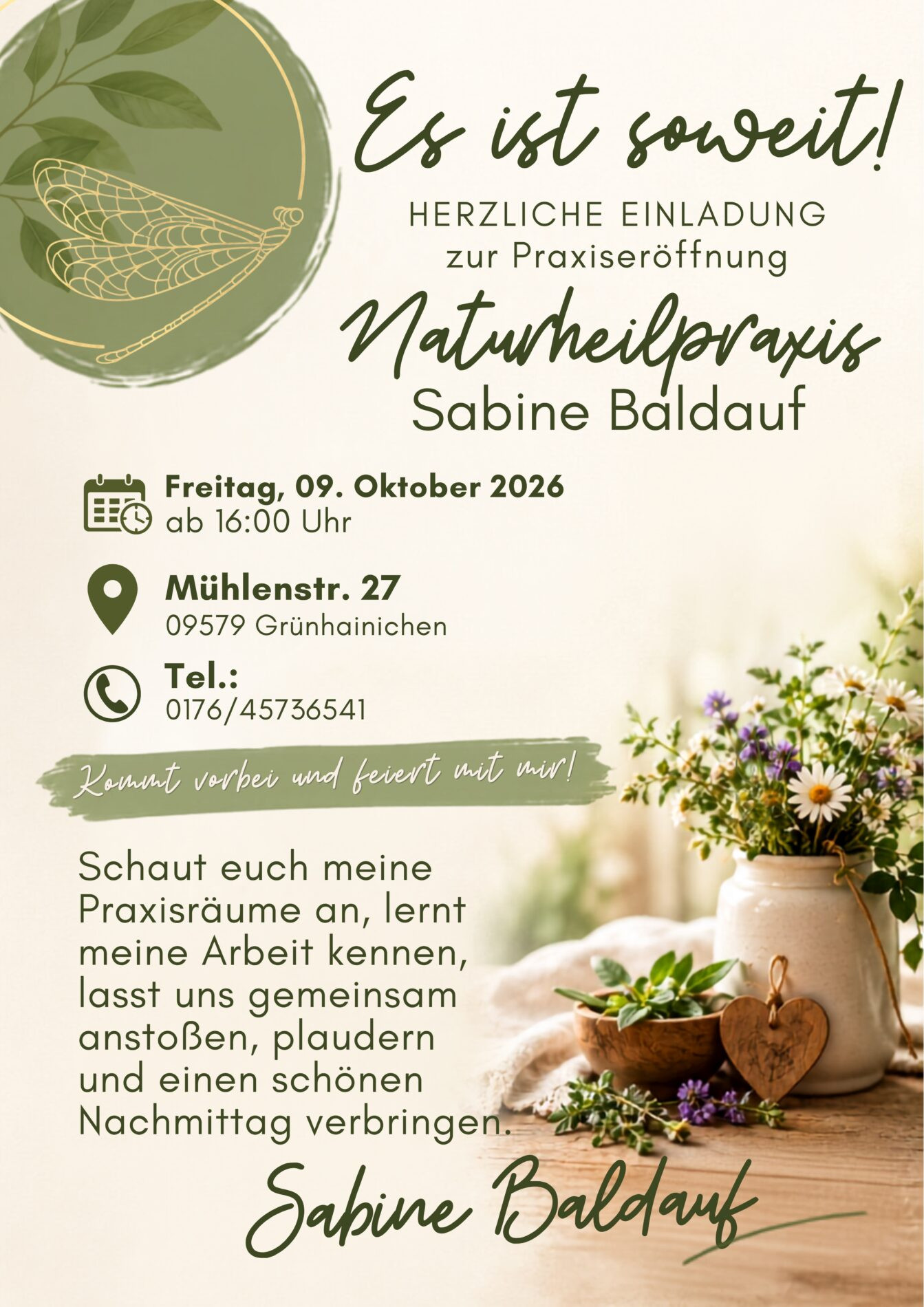 Plakat Eröffnung Naturheilpraxis am 09.10.2027
