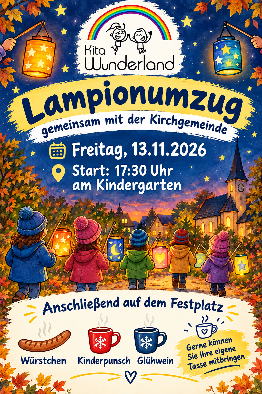 Plakat: Lampionumzug am 13.11.2026 in Börnichen